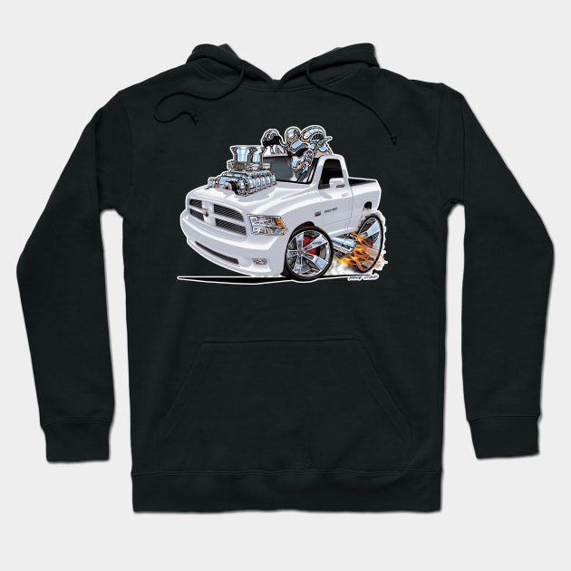 Dodge Ram White Truck Hoodie by vincecrain